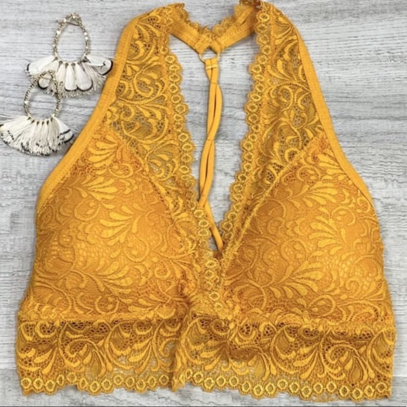 All over sheer lace twist back lace Brallette - Picture 2 of 2